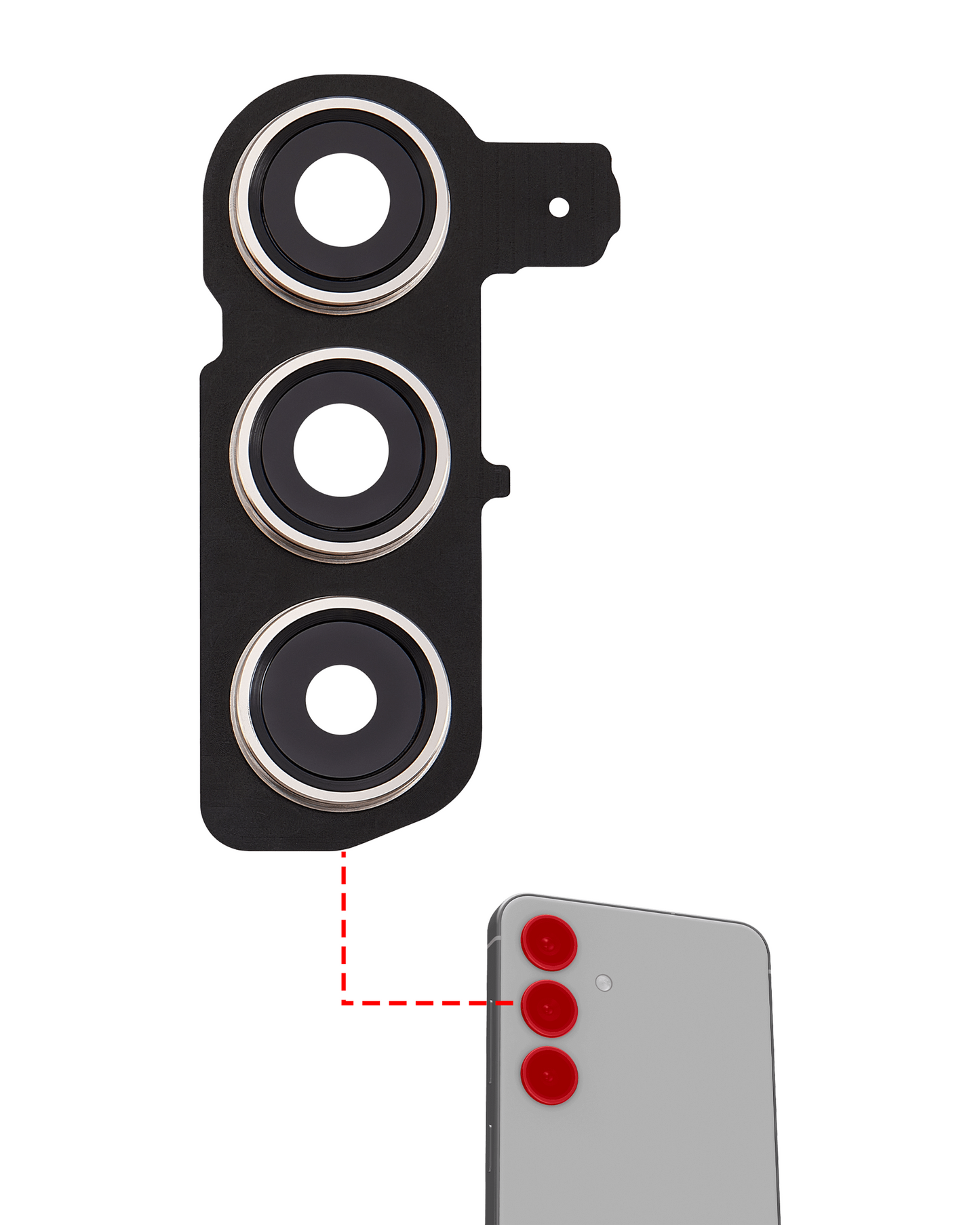 Camera Lens for Samsung Galaxy S24 5G Amber Yellow with Frame