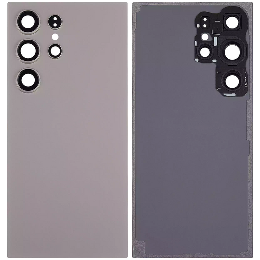 Back Glass Panel for Samsung Galaxy S24 Ultra 5G Titanium Gray with Camera Lens