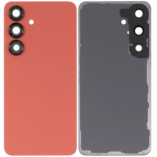 Back Glass Panel for Samsung Galaxy S25 5G Coral Red with Camera Lens