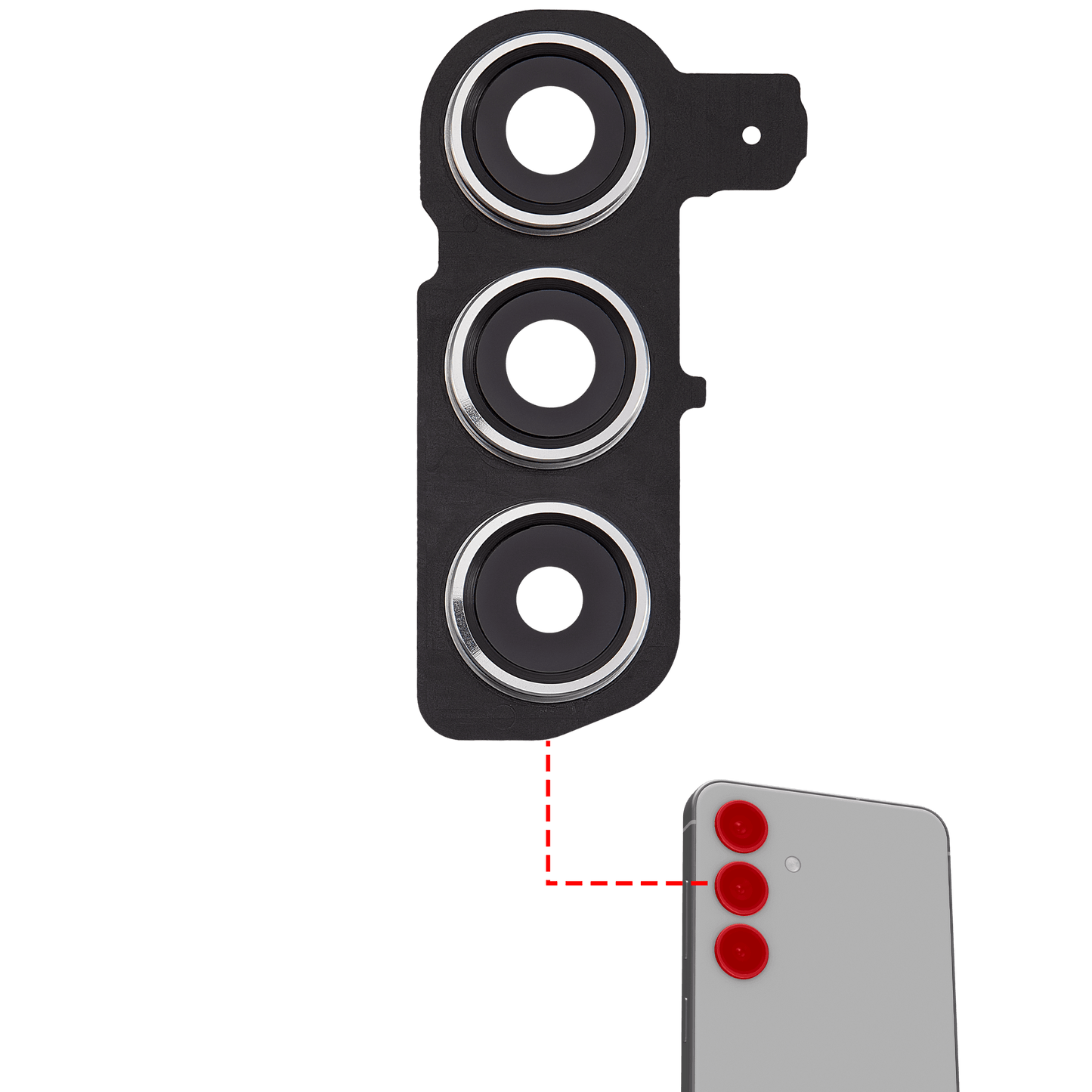 Camera Lens for Samsung Galaxy S24 5G Marble Grey with Frame