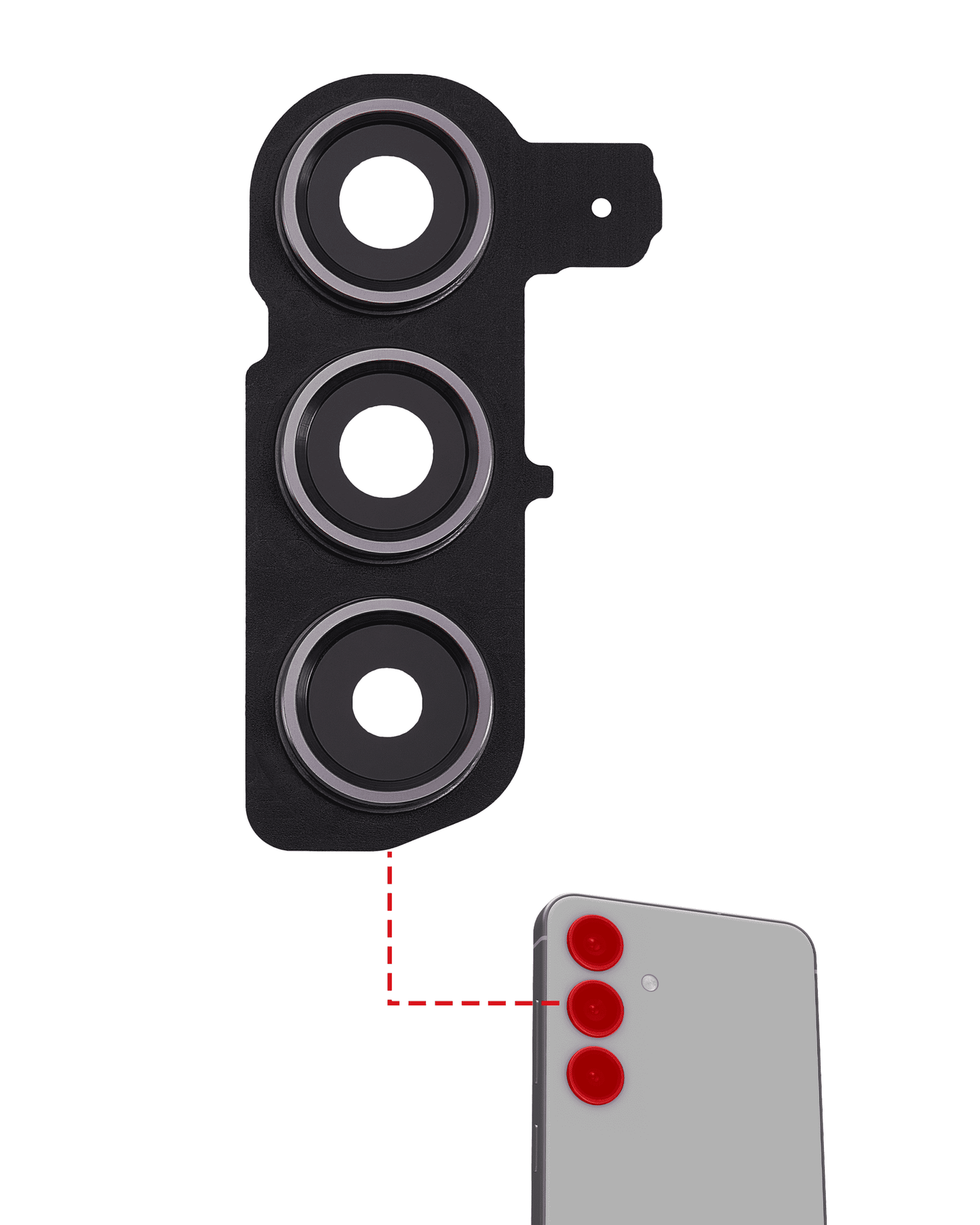 Camera Lens for Samsung Galaxy S24 5G Onyx Black with Frame