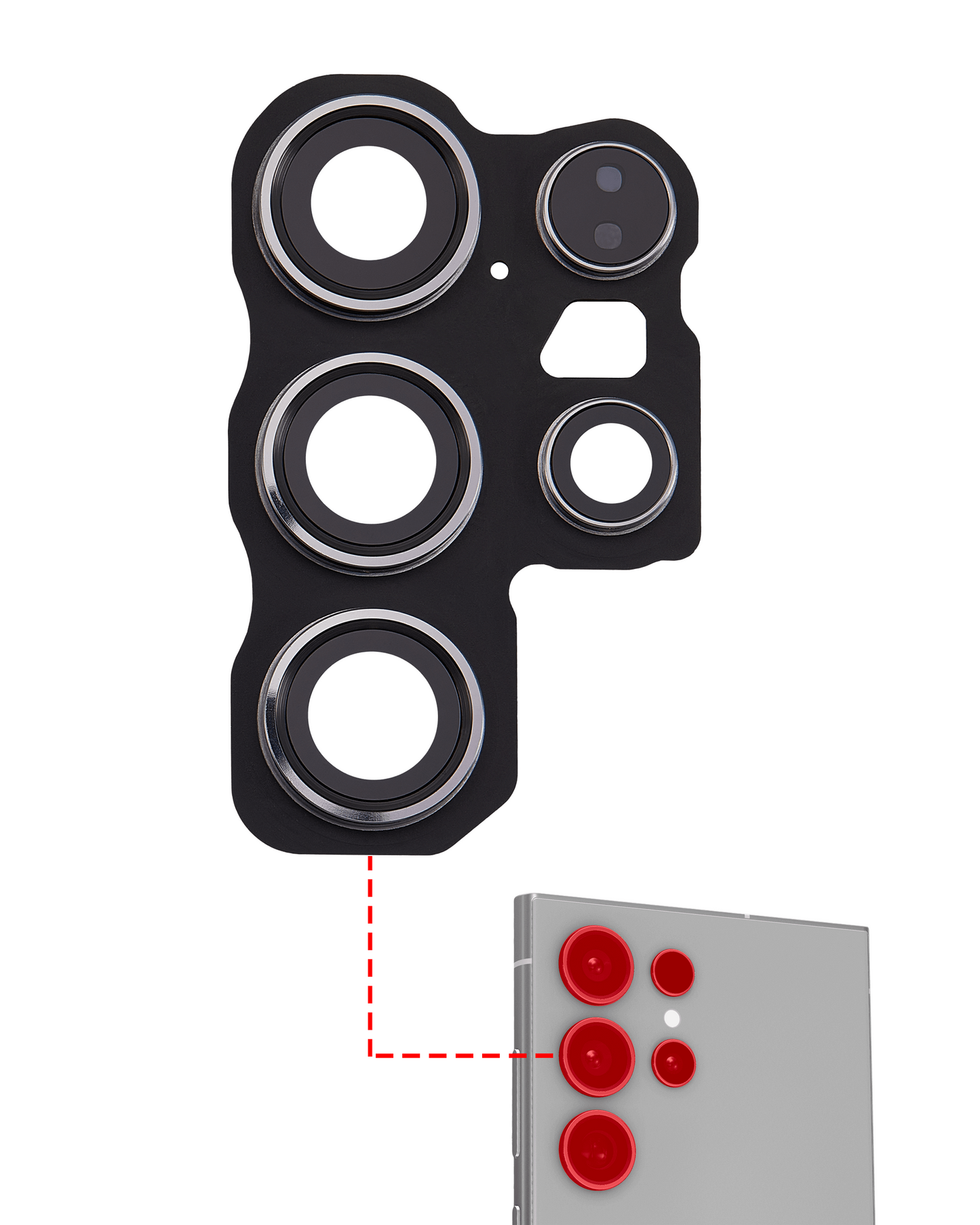 Camera Lens for Samsung Galaxy S24 Ultra 5G Titanium Black with Frame