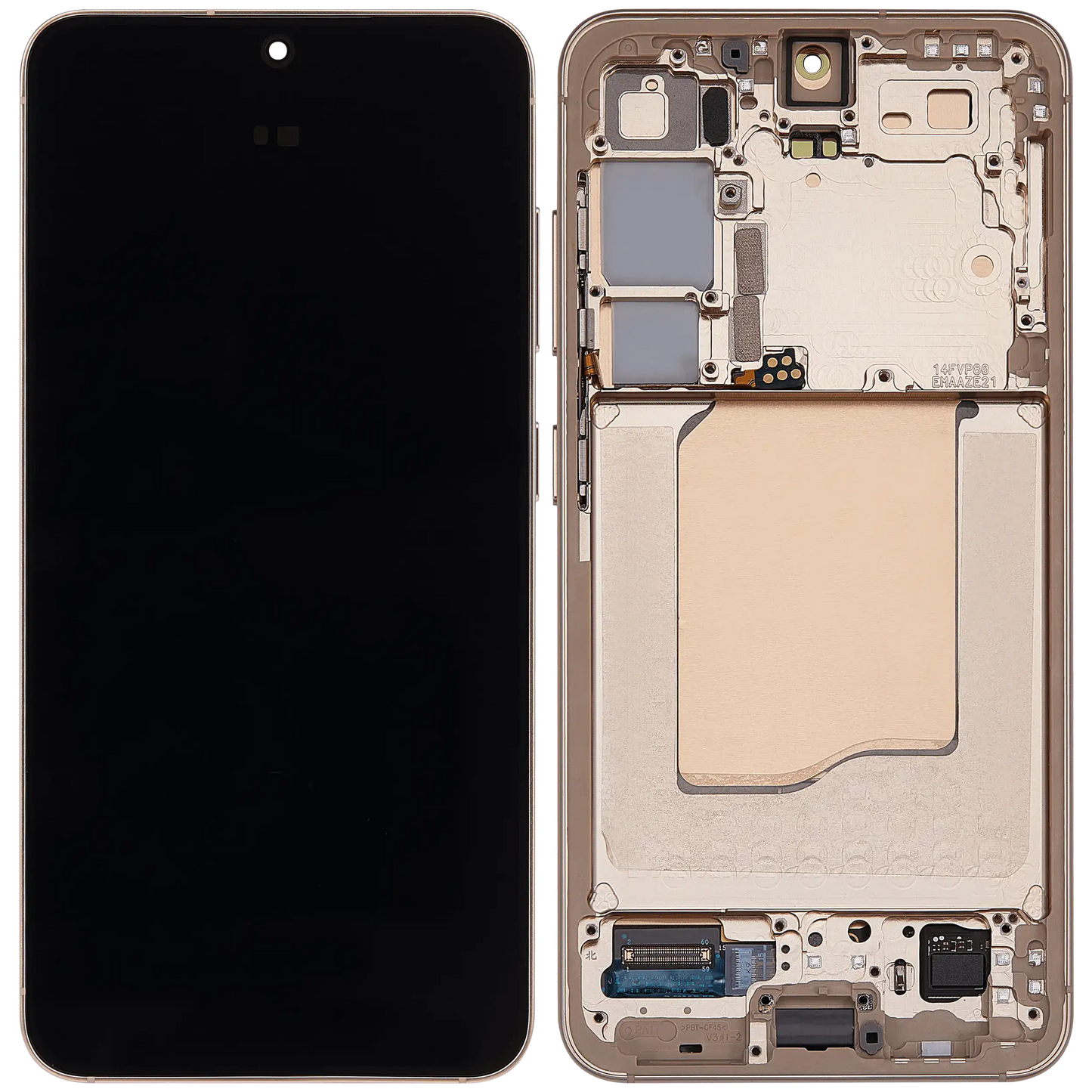 OLED Display Screen for Samsung Galaxy S25 5G Pink Gold with Frame Folder Combo Fingerprint Working