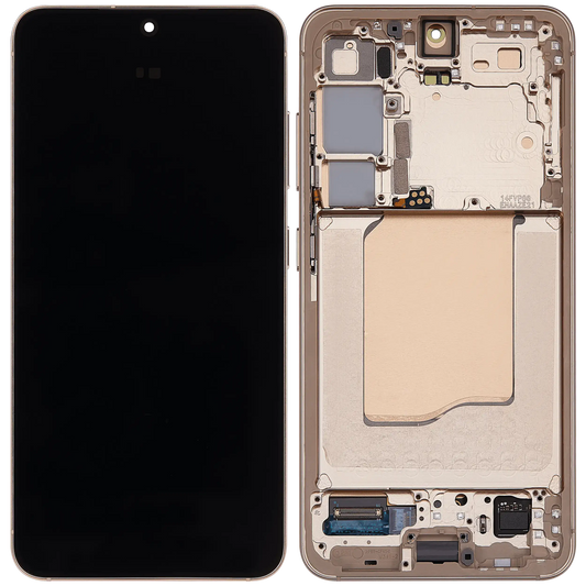 OLED Display Screen for Samsung Galaxy S25 5G Pink Gold with Frame Folder Combo Fingerprint Working